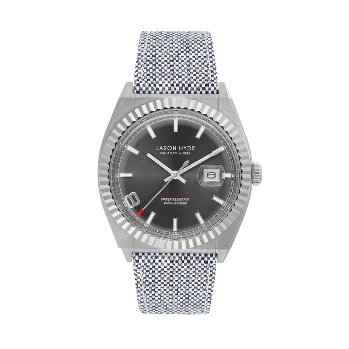 Ανδρικό Ρολόι Jason Hyde Jh30001 (40mm) Υφασμάτινο Λουράκι Ασημί