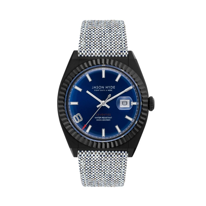 Ανδρικό Ρολόι Jason Hyde Jh30006 (40mm) Υφασμάτινο Λουράκι Ασημί