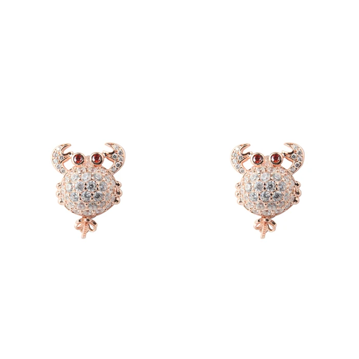 Γυναικεία Σκουλαρίκια Lancaster Jla-Ear-Crab2 (1,2Mm) από Ασήμι White/ Ip Pink