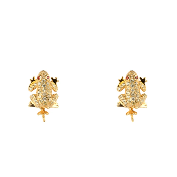 Γυναικείο Σκουλαρίκια Lancaster Jla-Ear-Frog6 (1,2Mm) από Ασήμι Gold