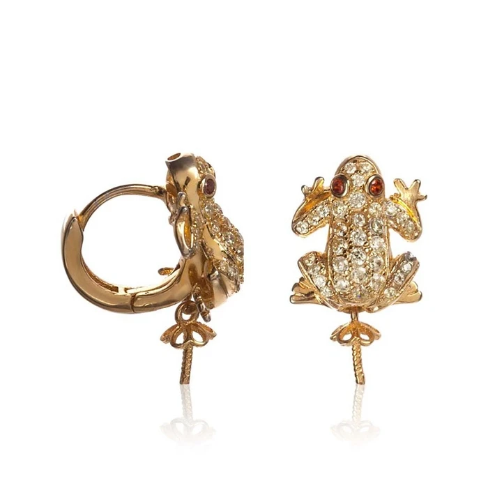 Γυναικείο Σκουλαρίκια Lancaster Jla-Ear-Frog6 (1,2Mm) από Ασήμι Gold