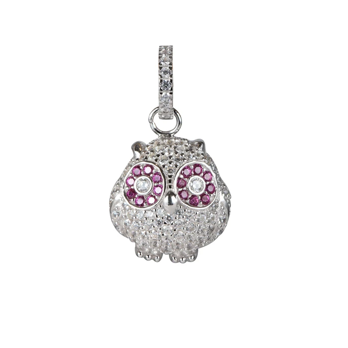 Γυναικείο Charm Lancaster Jla-Pen-Owl-1 (1,5Mm) από Ασήμι White/Silver