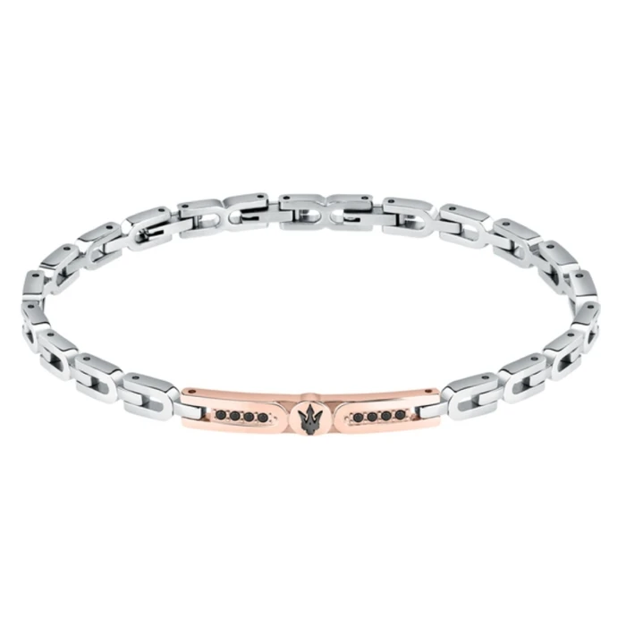 Ανδρικό Βραχιόλι Maserati Jm423Avd26 (21,5cm) από Ατσάλι Grey