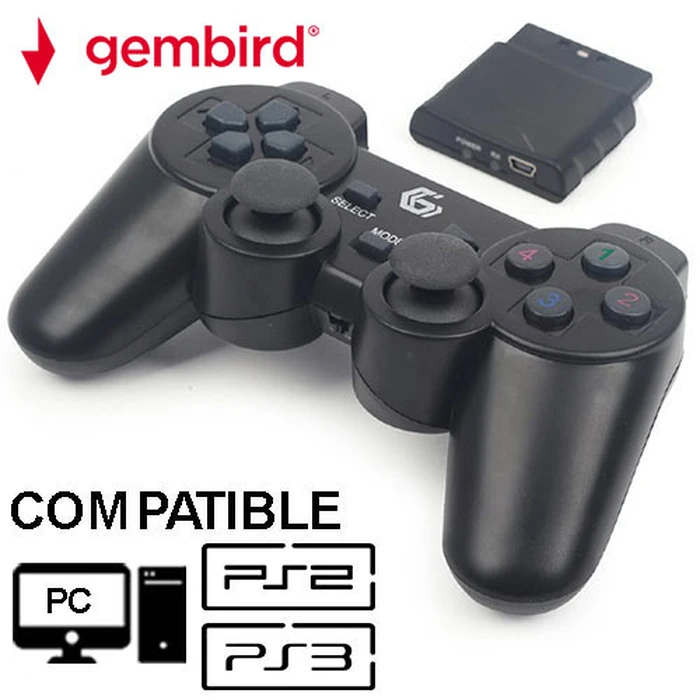 Gamepad Gembird Wireless DUAL VIBRATION PS2/ PS3 / PC