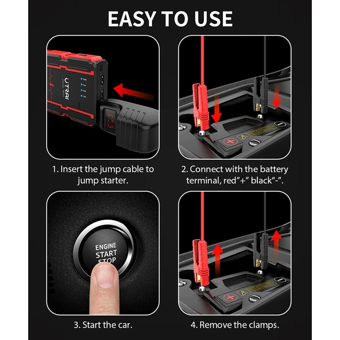 Εκκινητής Μπαταρίας Αυτοκινήτου Utrai JS-Mini με φακό, 12V/1000A
