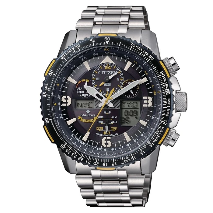 Ανδρικό Ρολόι Citizen Jy8078-52L (45mm) Μεταλλικό Μπρασελέ Ασημί