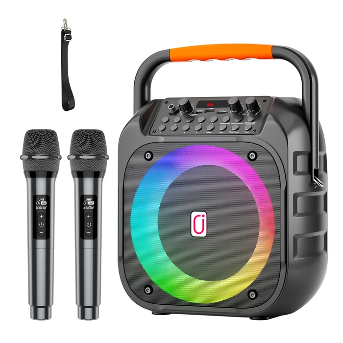 JYX Φορητό Ηχείο T26 T με 2 Μικρόφωνα 20W 4000mah LED Μαύρο
