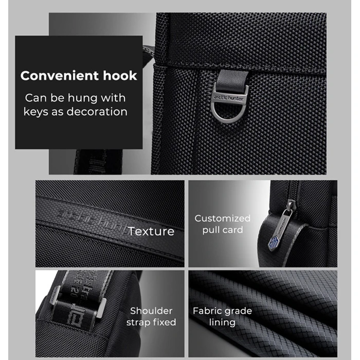 Τσάντα Ώμου Arctic Hunter K00162 Με Θήκη Tablet 5l Μαύρη