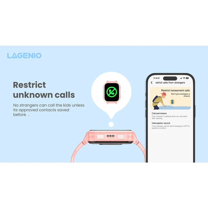 Παιδικό Smartwatch 4G με GPS & Κάμερα - LAGENIO K10 (Μαύρο)