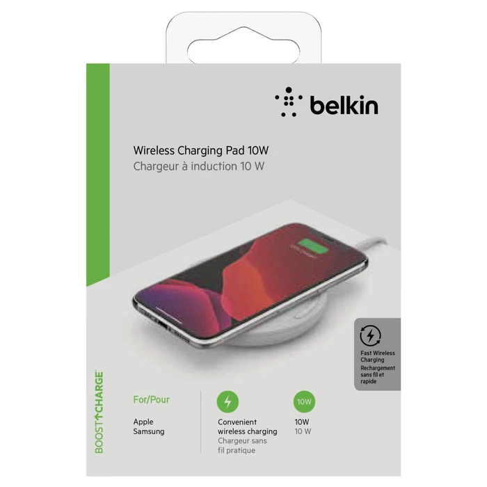Ασύρματος Φορτιστής Belkin Pad 10W Micro-USB Cab. white