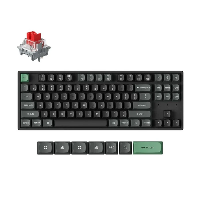 Keychron K8 Ultra (K8U-J1) Ασύρματο Gaming Μηχανικό Πληκτρολόγιο Tenkeyless US - Keychron Red (Hot-Swap) RGB