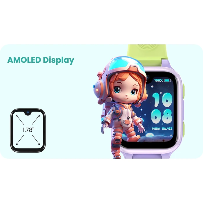LAGENIO Παιδικό Smartwatch K9 4G GPS με Κάμερα 1.78'' AMOLED - Μπλε