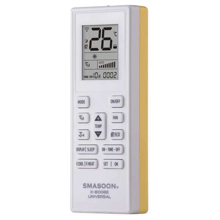 SMASOON K-8008E Universal Air Conditioner Remote Control - Yellow