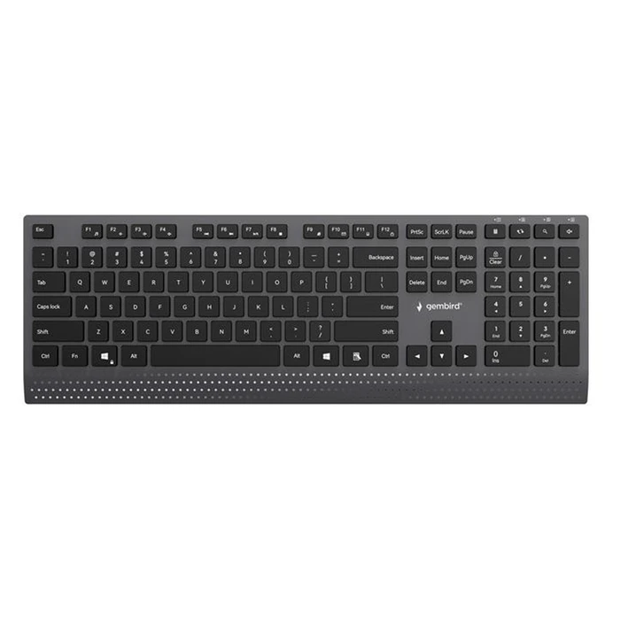 GEMBIRD KB-MCH-06 Slim Wired Multimedia USB Keyboard with Type-C Adapter, US-International Layout, Black