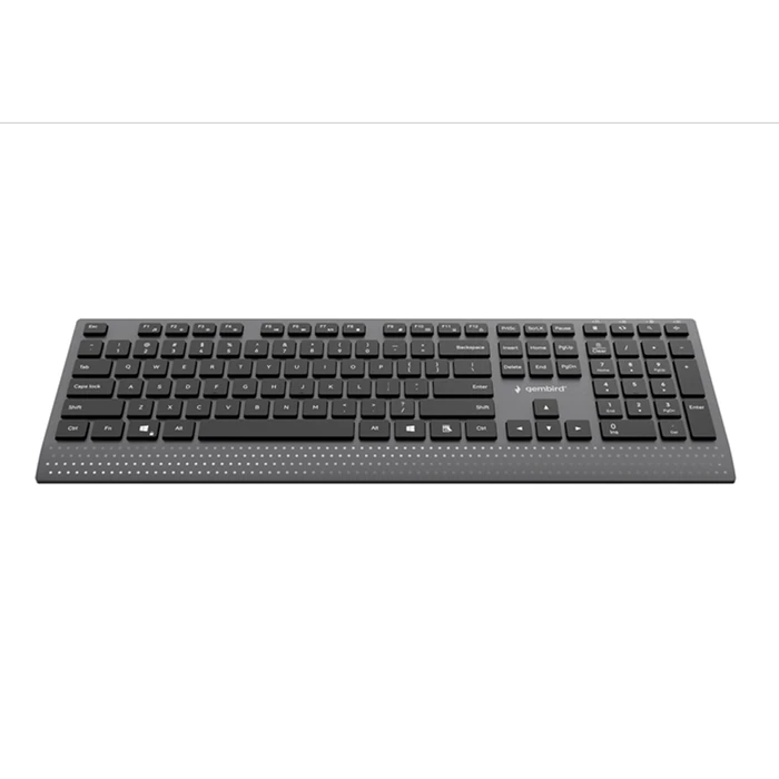 GEMBIRD KB-MCH-06 Slim Wired Multimedia USB Keyboard with Type-C Adapter, US-International Layout, Black