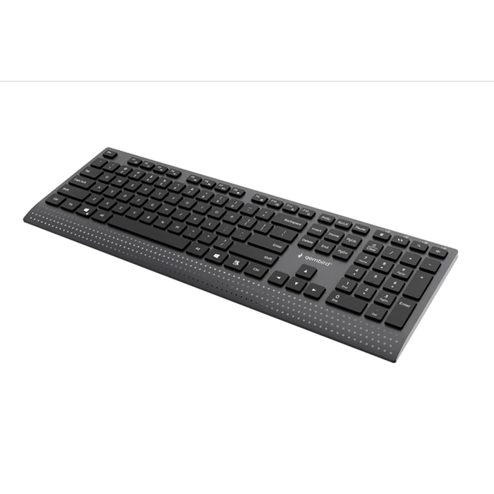 GEMBIRD KB-MCH-06 Slim Wired Multimedia USB Keyboard with Type-C Adapter, US-International Layout, Black