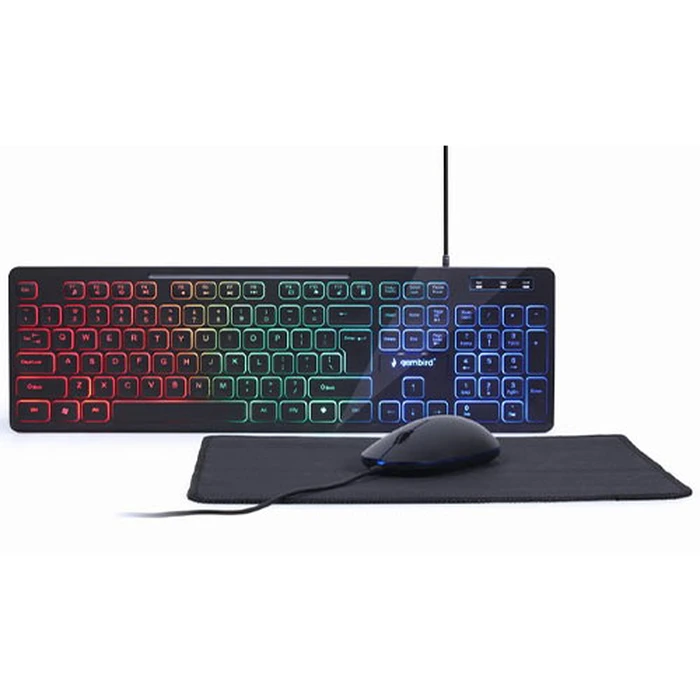Σετ Πληκτρολόγιο Και Ποντίκι Ενσύρματο Gembird 3-in-1 BACKLIGHT Black