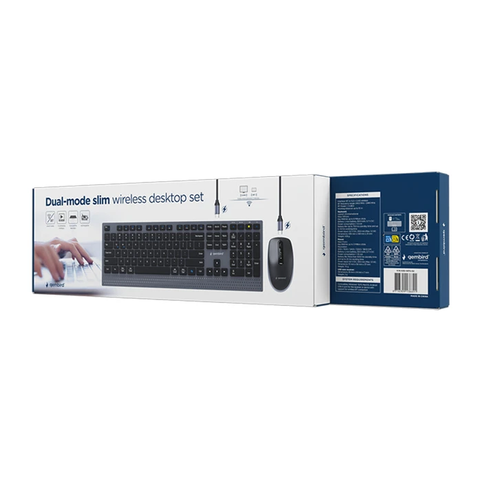 GEMBIRD KBS-WPS-02 Ασύρματο Σετ Πληκτρολόγιο & Ποντίκι Bluetooth US