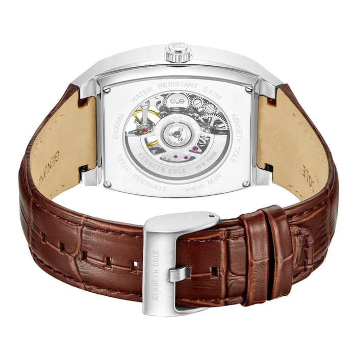 Kenneth Cole Men's Automatic Watch 40 mm Brown Leather Strap KCWGX0058801