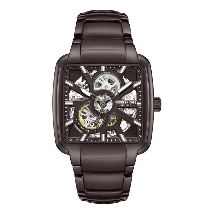 Kenneth Cole Men's Automatic Watch 40mm Brown Case & Bracelet Black Dial KCWGY0046501