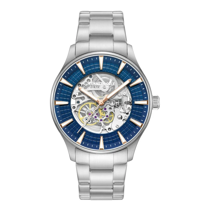 Kenneth Cole Men's Automatic Watch 43.5 mm KCWGY0057903 Grey Stainless Steel Blue Dial