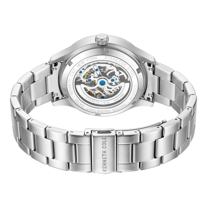 Kenneth Cole Men's Automatic Watch 43.5 mm KCWGY0057903 Grey Stainless Steel Blue Dial