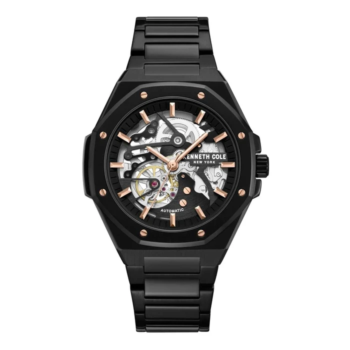Kenneth Cole Men's Automatic Watch 42mm Black Stainless Steel Bracelet KCWGY0058902