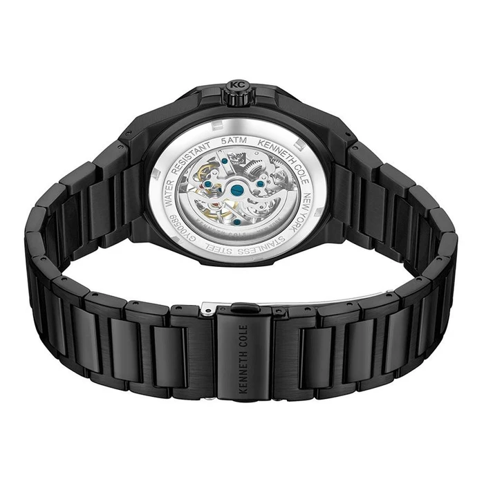 Kenneth Cole Men's Automatic Watch 42mm Black Stainless Steel Bracelet KCWGY0058902