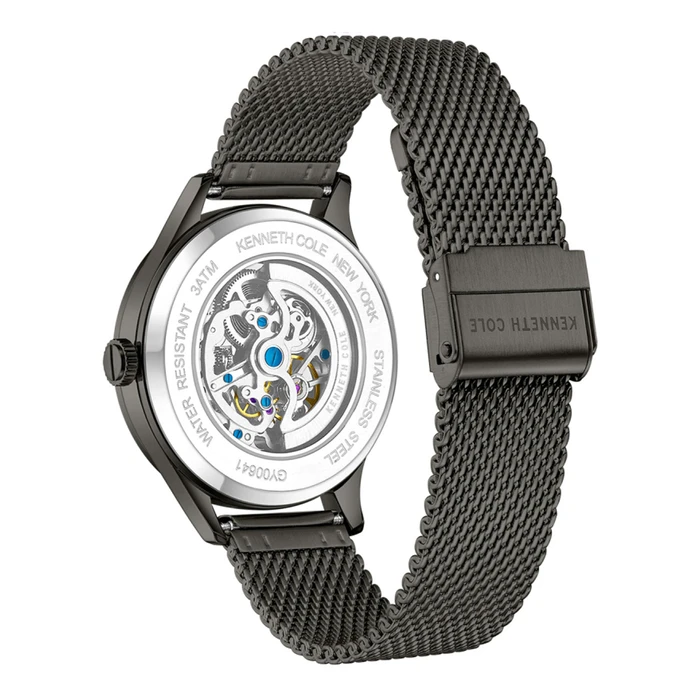 Kenneth Cole Men’s Automatic Watch 42mm KCWGY0064103 (Grey Stainless Steel, Green Dial)