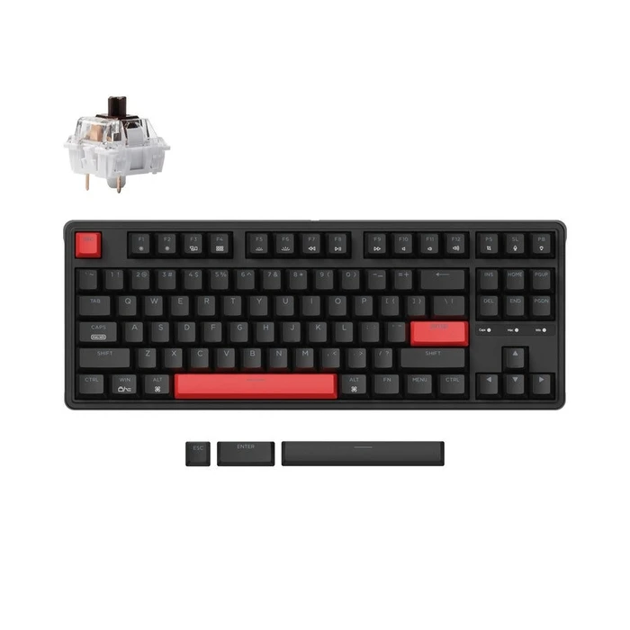 Gaming Πληκτρολόγιο Ενσύρματο Keychron C3 Pro (C3P-A3) QMK/VIA Mechanical Brown Switch 80% US Layout