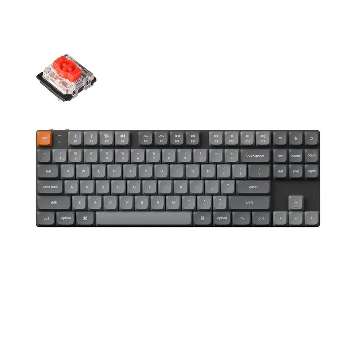 Gaming Πληκτρολόγιο Ενσύρματο Keychron K1 Max (K1M-H1) ANSI 80% TKL Black Full Assembled Red Switch RGB Hot-Swap Low Profile