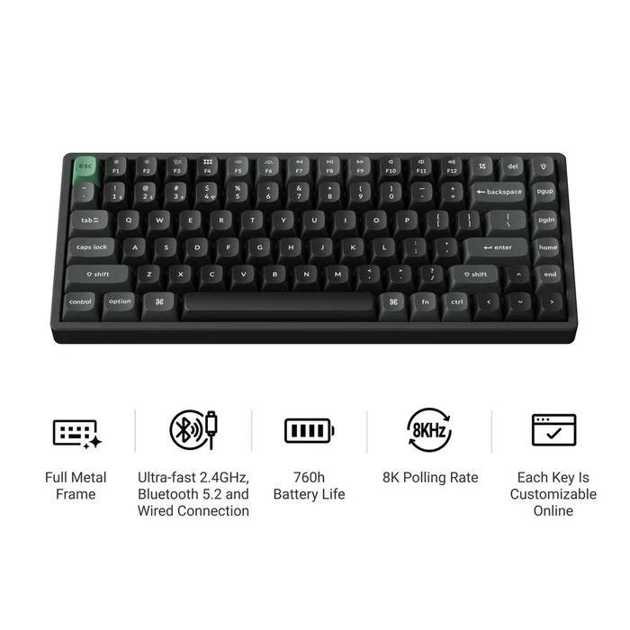 Keychron K2 Ultra K2U-J3 Ασύρματο Gaming Μηχανικό Πληκτρολόγιο 75% Keychron Brown RGB (US)