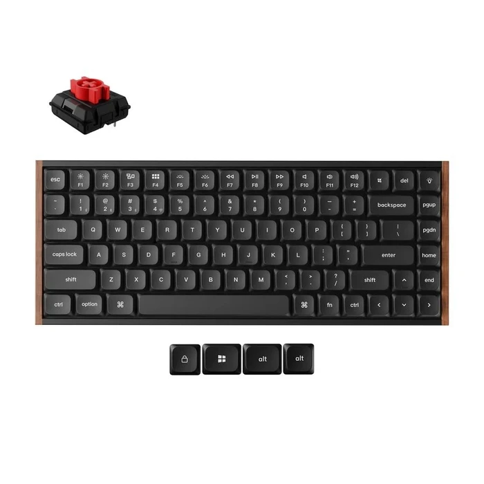 Keychron K3 Ultra 8K (K3U-H1) Μηχανικό Gaming Πληκτρολόγιο 75% Red - Wood Frame