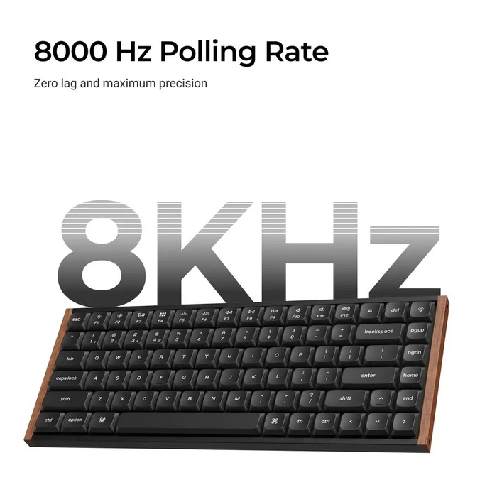 Keychron K3 Ultra (K3U-H3) Ασύρματο Μηχανικό Πληκτρολόγιο 75% με Καφέ Switch Χαμηλού Προφίλ, Wood Frame, RGB (US ANSI)