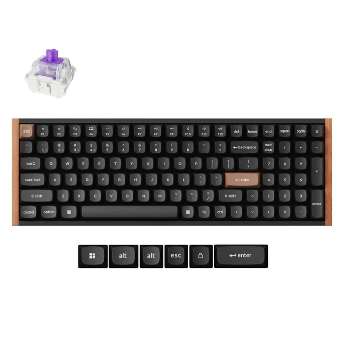 Gaming Πληκτρολόγιο Ασύρματο Keychron K4 HE (K4H-F1) Special Wood Edition Magnetic Hall Effect RGB 96% US