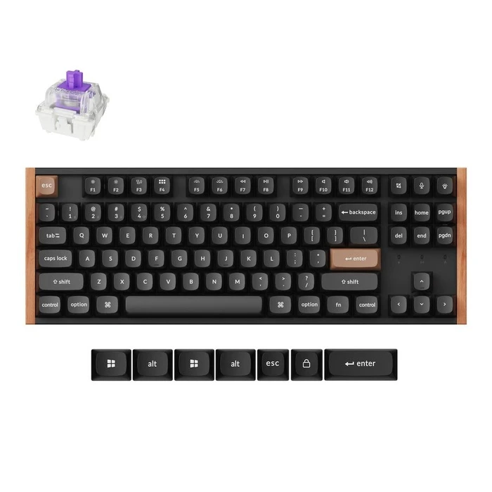 Gaming Πληκτρολόγιο Keychron K8 HE (K8H-F1) Special Wood Edition Wireless Magnetic Hall Effect RGB US