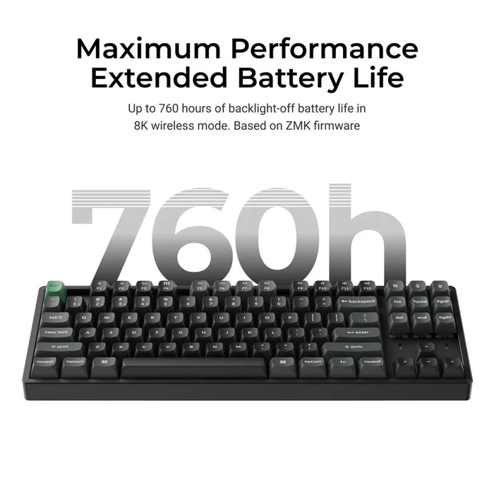 Keychron K8 Ultra (K8U-J1) Ασύρματο Gaming Μηχανικό Πληκτρολόγιο Tenkeyless US - Keychron Red (Hot-Swap) RGB