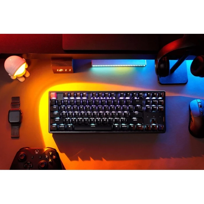 Gaming Πληκτρολόγιο Ασύρματο Keychron K8 V2 (K8X-J1) QMK Mechanical Red Switch HotSwap RGB 80% US Lay Aluminum