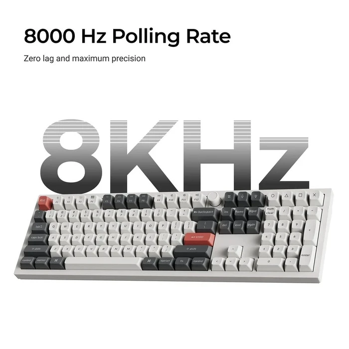 Keychron Q6 Ultra (Q6U-P1) ZMK RGB 8K Wireless Custom Mechanical Keyboard-Red Switch 100% US White