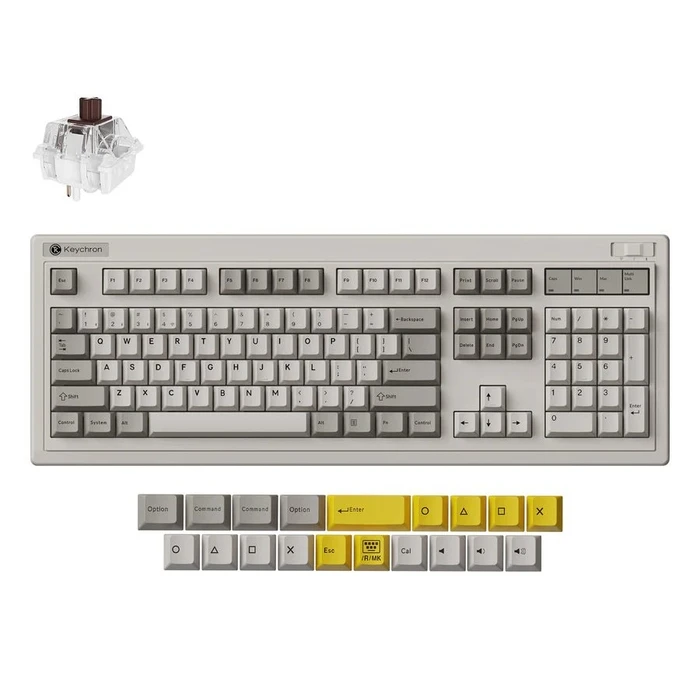 Keychron R6 QMK (R6‑M3) Ασύρματο Gaming Μηχανικό Πληκτρολόγιο 100% US - Keychron Super Brown