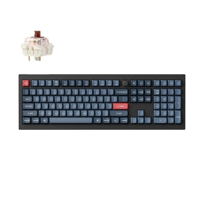 Gaming Πληκτρολόγιο Ασύρματο Keychron V6 Max QMK/VIA (V6M-D3) (BT/2,4/Wired) Mechanical Brown Switch