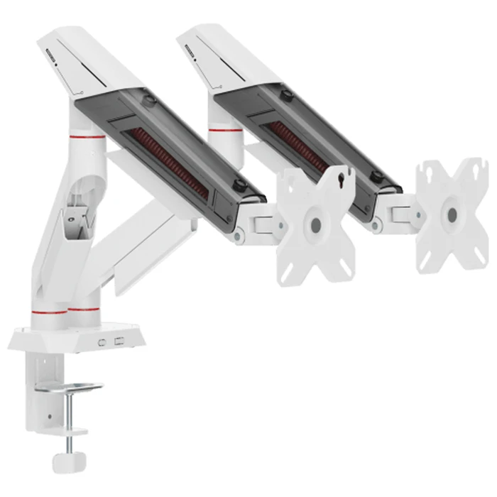 SBOX White Shark GMS-3211 (KHUFU-II) White Desktop Dual Monitor Mount for 2 Monitors