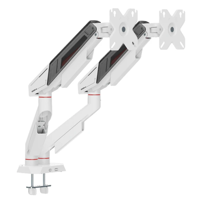 SBOX White Shark GMS-3211 (KHUFU-II) White Desktop Dual Monitor Mount for 2 Monitors