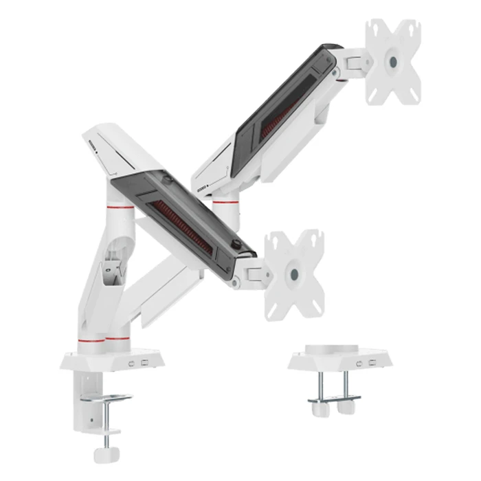 SBOX White Shark GMS-3211 (KHUFU-II) White Desktop Dual Monitor Mount for 2 Monitors