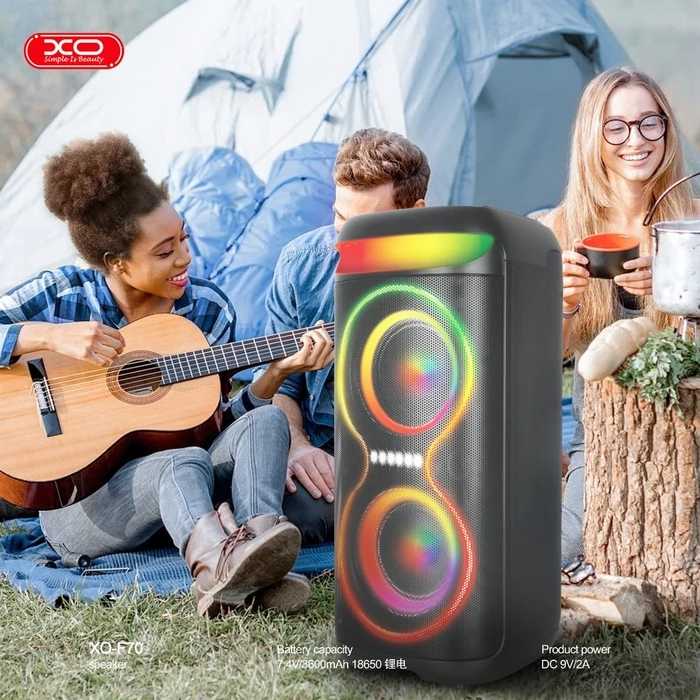 XO Bluetooth Speaker F70 Dual AC DC 6 5 RGB 40W
