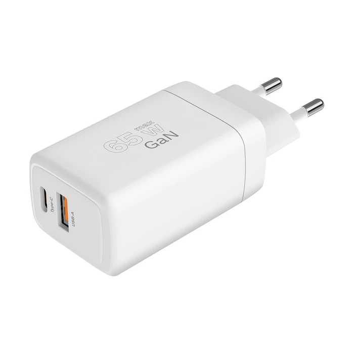 Φορτιστής Πρίζας USB A - USB C 65w Με Λειτουργία Power Delivery Και Quick Charge Kruger&Matz Gan