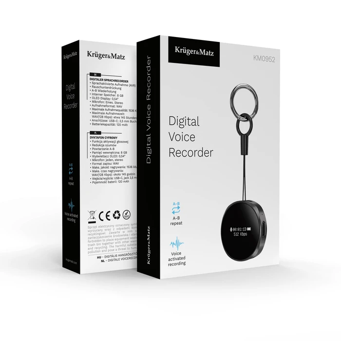 Digital Voice Recorder with 8GB Internal Memory Kruger&Matz KM0952