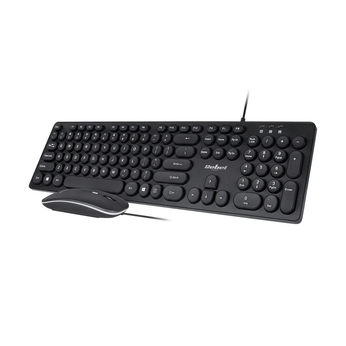 Rebel Σετ πληκτρολόγιο ποντίκι ενσύρματο WDS200 μαύρο