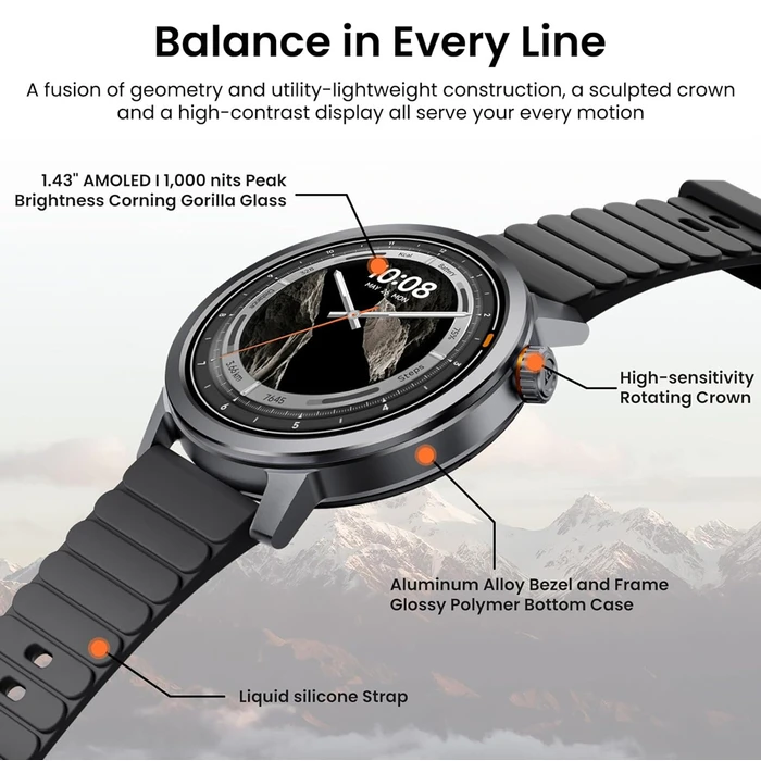 KOSPET Orb Smartwatch 46mm Γραφίτης (KOS-ORB-BK)