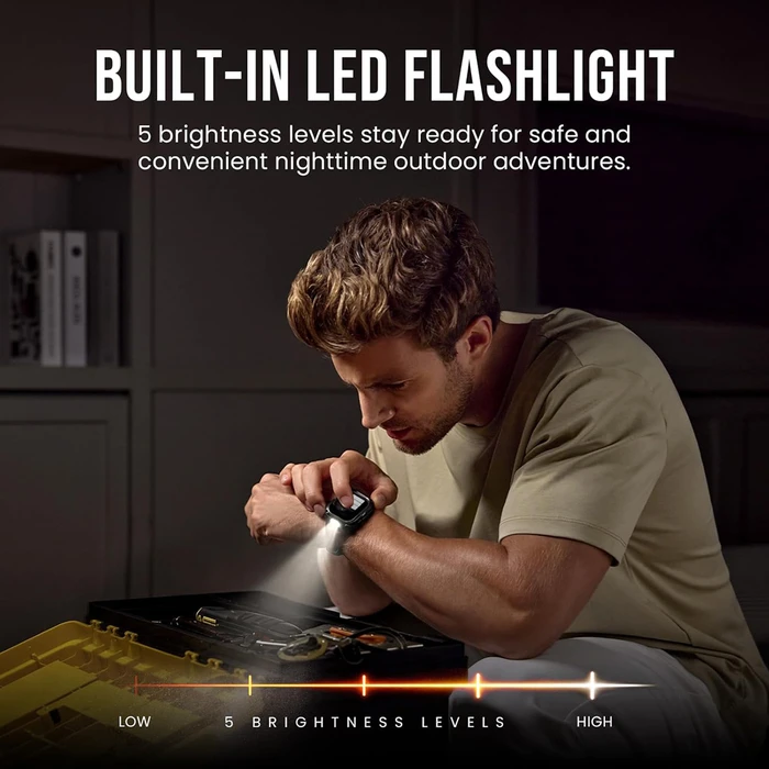 KOSPET PULSE 2 Smartwatch, 1.96" AMOLED, GPS, 5 ATM & IP69, LED flashlight, Black